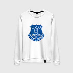 Свитшот хлопковый женский Эвертон logo - nil satis nisi optimum, цвет: белый