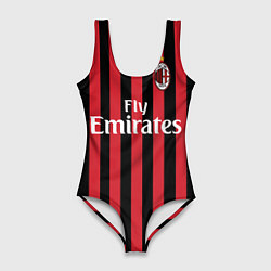 Купальник-боди 3D женский Milan FC: Fly Emirates, цвет: 3D-принт