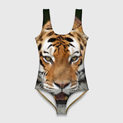 Купальник-боди 3D женский Рык тигра, цвет: 3D-принт