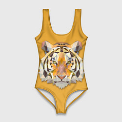 Женский купальник-боди Геометрический тигр
