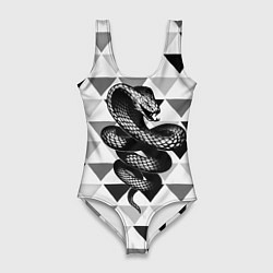 Женский купальник-боди Snake Geometric