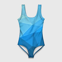Купальник-боди 3D женский Geometric blue, цвет: 3D-принт