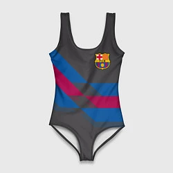 Купальник-боди 3D женский Barcelona FC: Dark style, цвет: 3D-принт