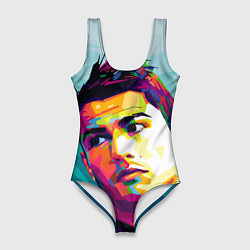 Купальник-боди 3D женский Cristiano Ronaldo Art, цвет: 3D-принт