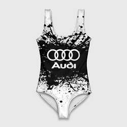 Купальник-боди 3D женский Audi: Black Spray, цвет: 3D-принт