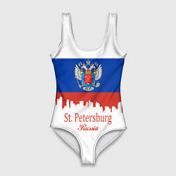 Купальник-боди 3D женский St. Petersburg: Russia, цвет: 3D-принт