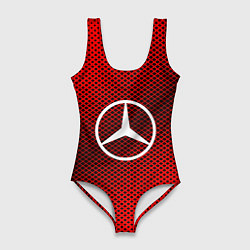 Купальник-боди 3D женский Mercedes: Red Carbon, цвет: 3D-принт