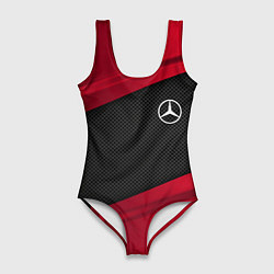 Купальник-боди 3D женский Mercedes Benz: Red Sport, цвет: 3D-принт