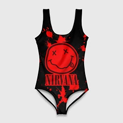 Купальник-боди 3D женский Nirvana: Blooded Smile, цвет: 3D-принт