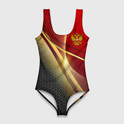 Купальник-боди 3D женский RUSSIA SPORT: Gold Collection, цвет: 3D-принт