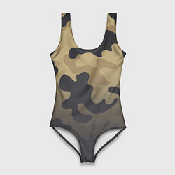 Купальник-боди 3D женский Camouflage Khaki, цвет: 3D-принт