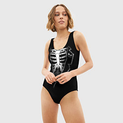 Купальник-боди 3D женский Хэллоуинский скелет, цвет: 3D-принт — фото 2