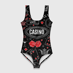 Купальник-боди 3D женский Casino, цвет: 3D-принт