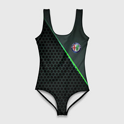 Купальник-боди 3D женский Alfa Romeo, цвет: 3D-принт