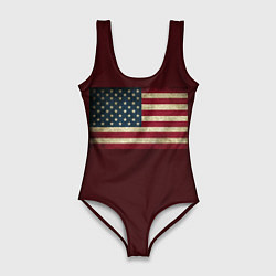 Женский купальник-боди USA флаг