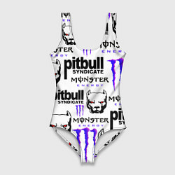 Купальник-боди 3D женский PITBULL SYNDICATE X MONSTER, цвет: 3D-принт