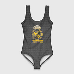 Купальник-боди 3D женский Real Madrid graphite theme, цвет: 3D-принт