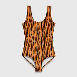 Купальник-боди 3D женский Тигровые Полосы, цвет: 3D-принт