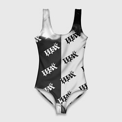 Купальник-боди 3D женский ДРЕВНИЙ УКАЗАТЕЛЬ Черно-белый, цвет: 3D-принт