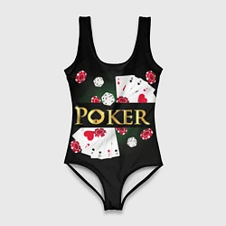 Купальник-боди 3D женский Покер POKER, цвет: 3D-принт