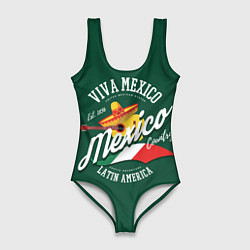 Купальник-боди 3D женский Мексика Mexico, цвет: 3D-принт