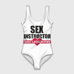 Купальник-боди 3D женский Секс Инструктор SEX INSTRUCTOR, цвет: 3D-принт
