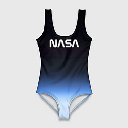 Купальник-боди 3D женский NASA с МКС, цвет: 3D-принт