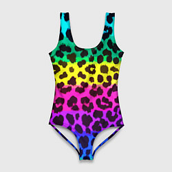 Купальник-боди 3D женский Leopard Pattern Neon, цвет: 3D-принт