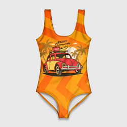 Купальник-боди 3D женский Enjoy Summer car, цвет: 3D-принт