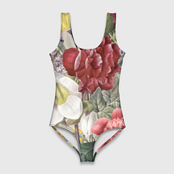 Купальник-боди 3D женский Цветы Красочный Садовый Букет, цвет: 3D-принт