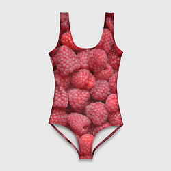 Купальник-боди 3D женский Малина - ягоды, цвет: 3D-принт