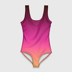 Женский купальник-боди Оранжево-пурпурный градиент