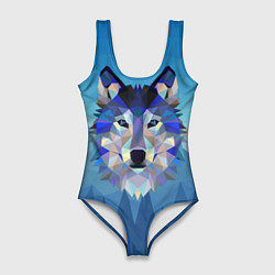 Купальник-боди 3D женский Лоу Поли Волк Арт, цвет: 3D-принт
