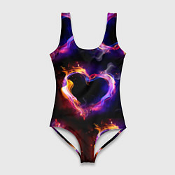 Женский купальник-боди Пламенное сердце - паттерн