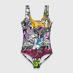 Женский купальник-боди Граффити Watch Dogs 2