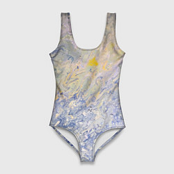 Женский купальник-боди Абстрактное множество мазков серой краски
