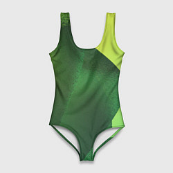 Женский купальник-боди Зелёные абстрактные волны
