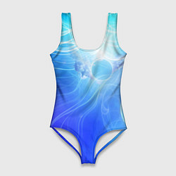 Купальник-боди 3D женский Голубой пульсар, цвет: 3D-принт