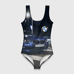 Женский купальник-боди BMW на ночной трассе