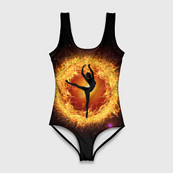 Женский купальник-боди Танец балерины в огненном шаре