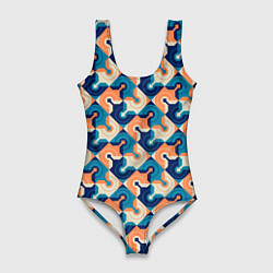 Купальник-боди 3D женский Абстрактный орнамент, цвет: 3D-принт