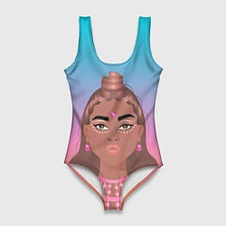 Купальник-боди 3D женский Девушка с фестиваля коачелла, цвет: 3D-принт