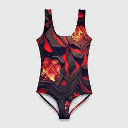 Женский купальник-боди Застывающая лава