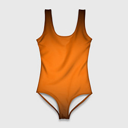 Купальник-боди 3D женский Кислотный оранжевый с градиентом, цвет: 3D-принт