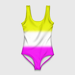 Купальник-боди 3D женский Трехцветный размытый фон, цвет: 3D-принт