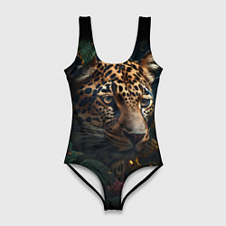 Женский купальник-боди Леопард фотореализм