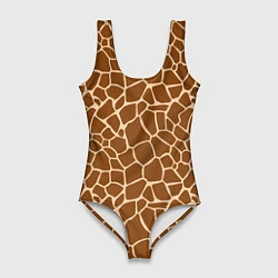 Купальник-боди 3D женский Пятнистая шкура жирафа, цвет: 3D-принт