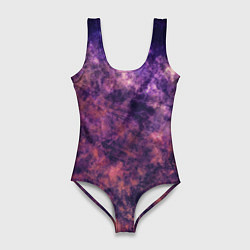 Купальник-боди 3D женский Текстура - Purple galaxy, цвет: 3D-принт