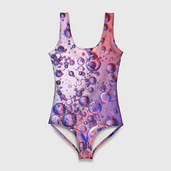 Купальник-боди 3D женский Пузыри в жидкости, цвет: 3D-принт