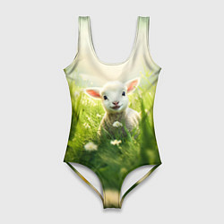 Женский купальник-боди Овечка в траве